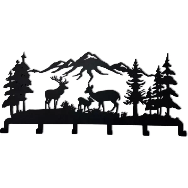 Metal Deer Family Wall Mounted Coat Rack