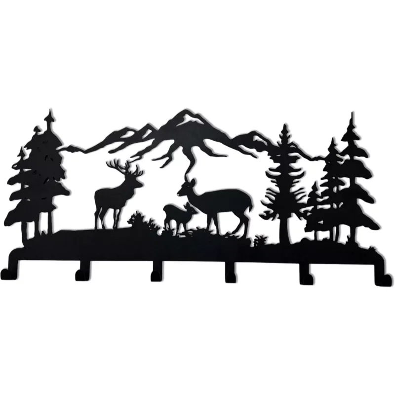 Metal Deer Family Wall Mounted Coat Rack