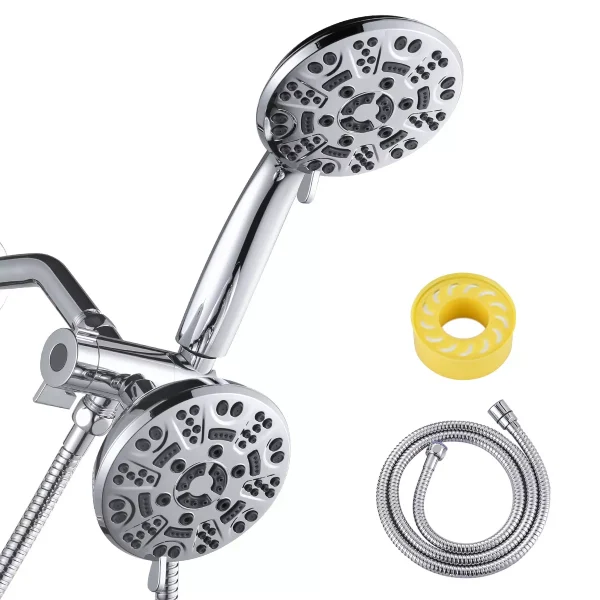 7-Spray 1.75 GPM 4.5 in. Wall Mount Dual Handheld and Fixed Shower Head
