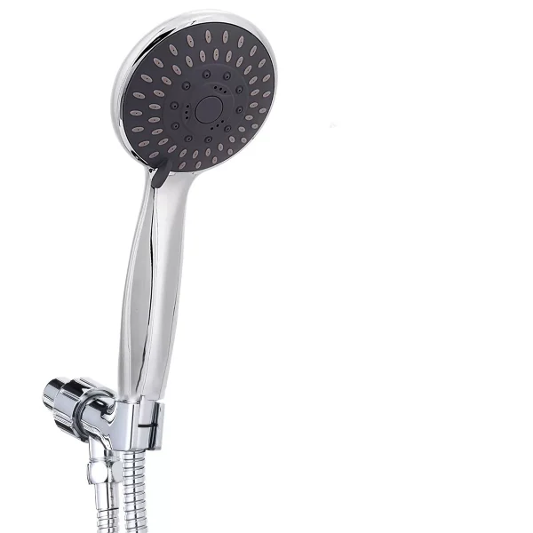 High Pressure Handheld Shower Head with 5-Settings Powerful Water Spray, Stainless Steel Hose and Adjustable Mount for Strong Water Flow