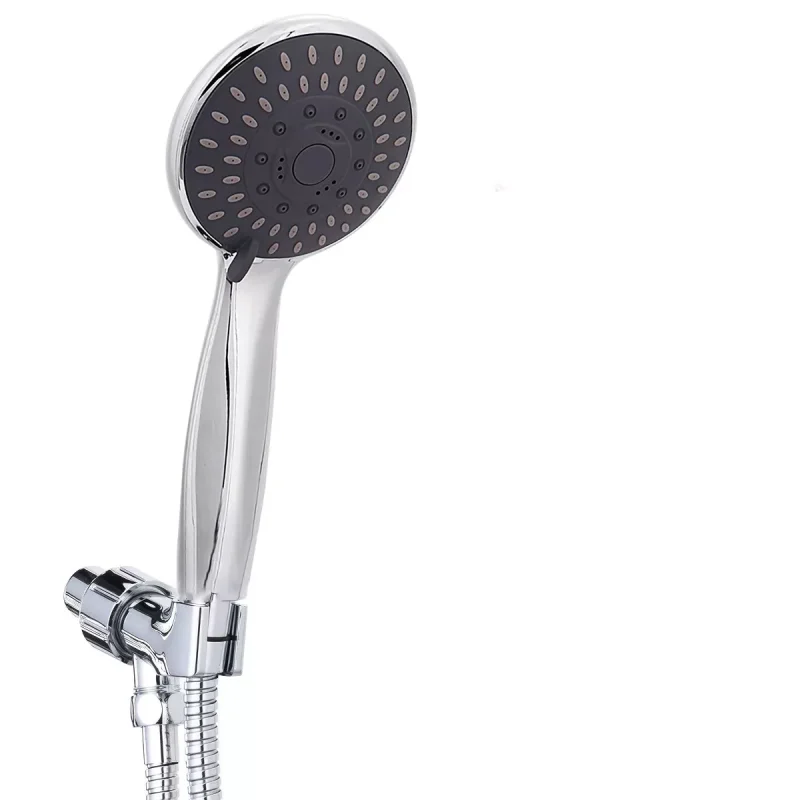High Pressure Handheld Shower Head with 5-Settings Powerful Water Spray, Stainless Steel Hose and Adjustable Mount for Strong Water Flow